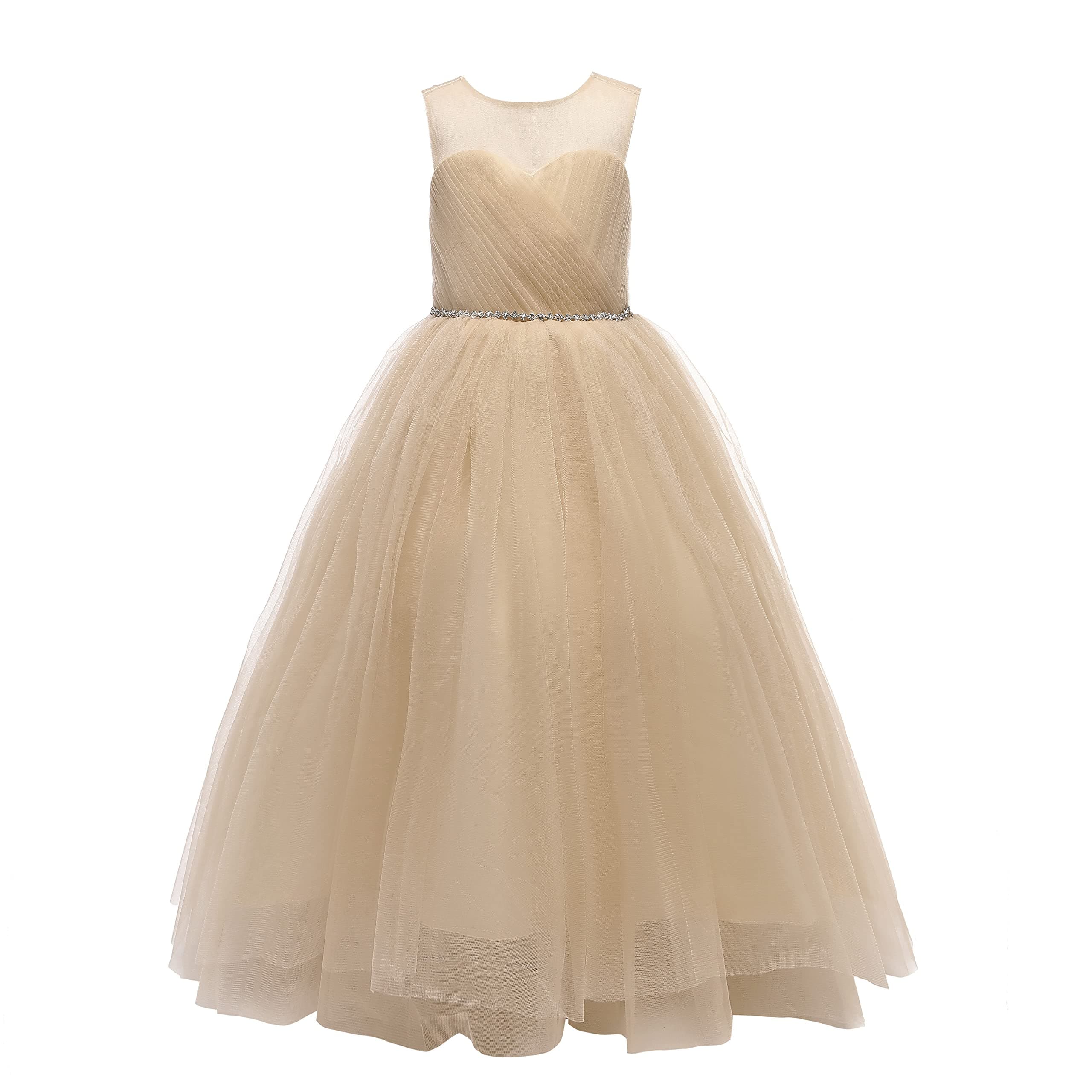 Glamulice Long A-Line Maxi Flower Girl Holiday Dress