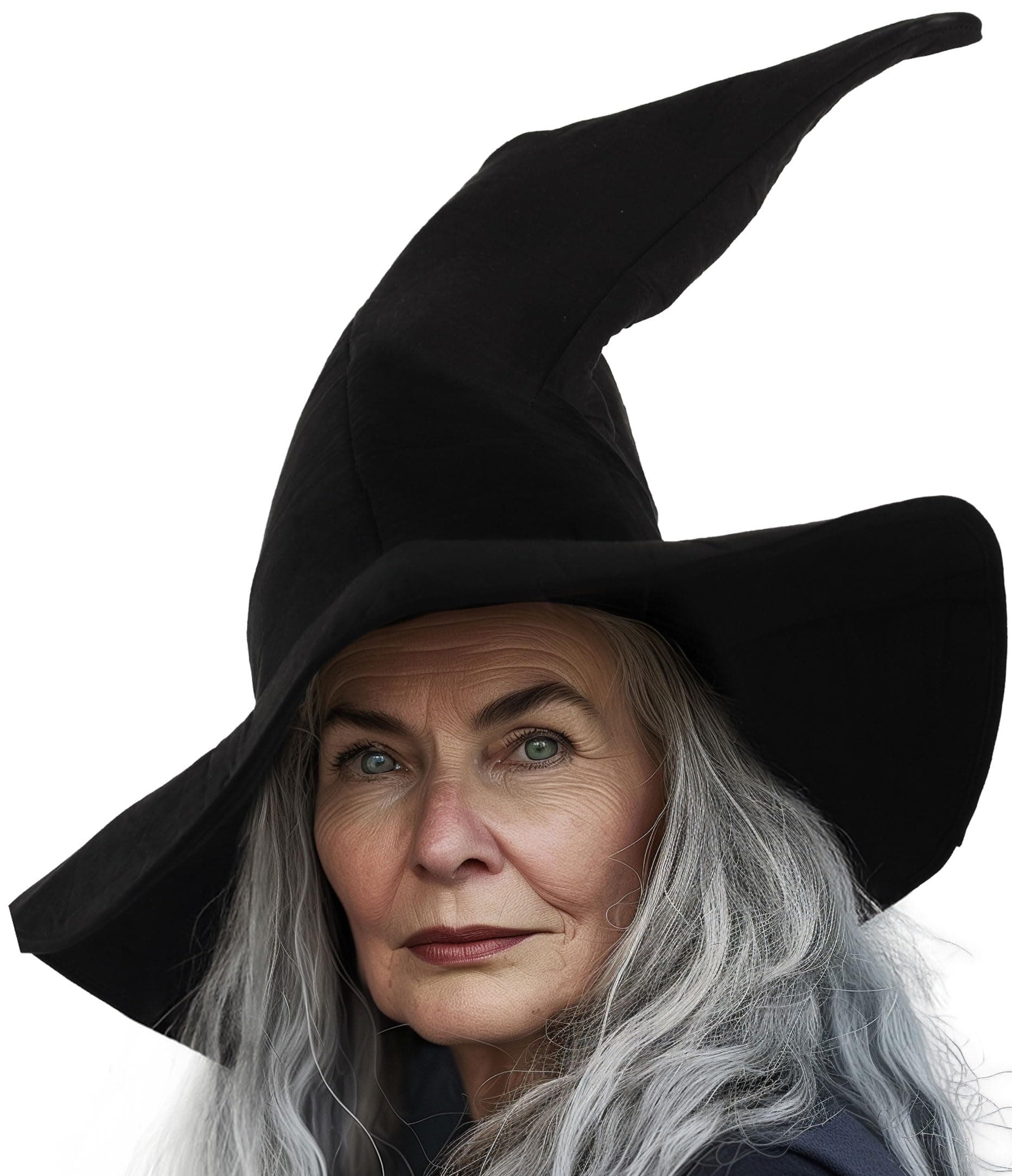Black Witch Hat for Adults: Halloween Sorcerer Accessories