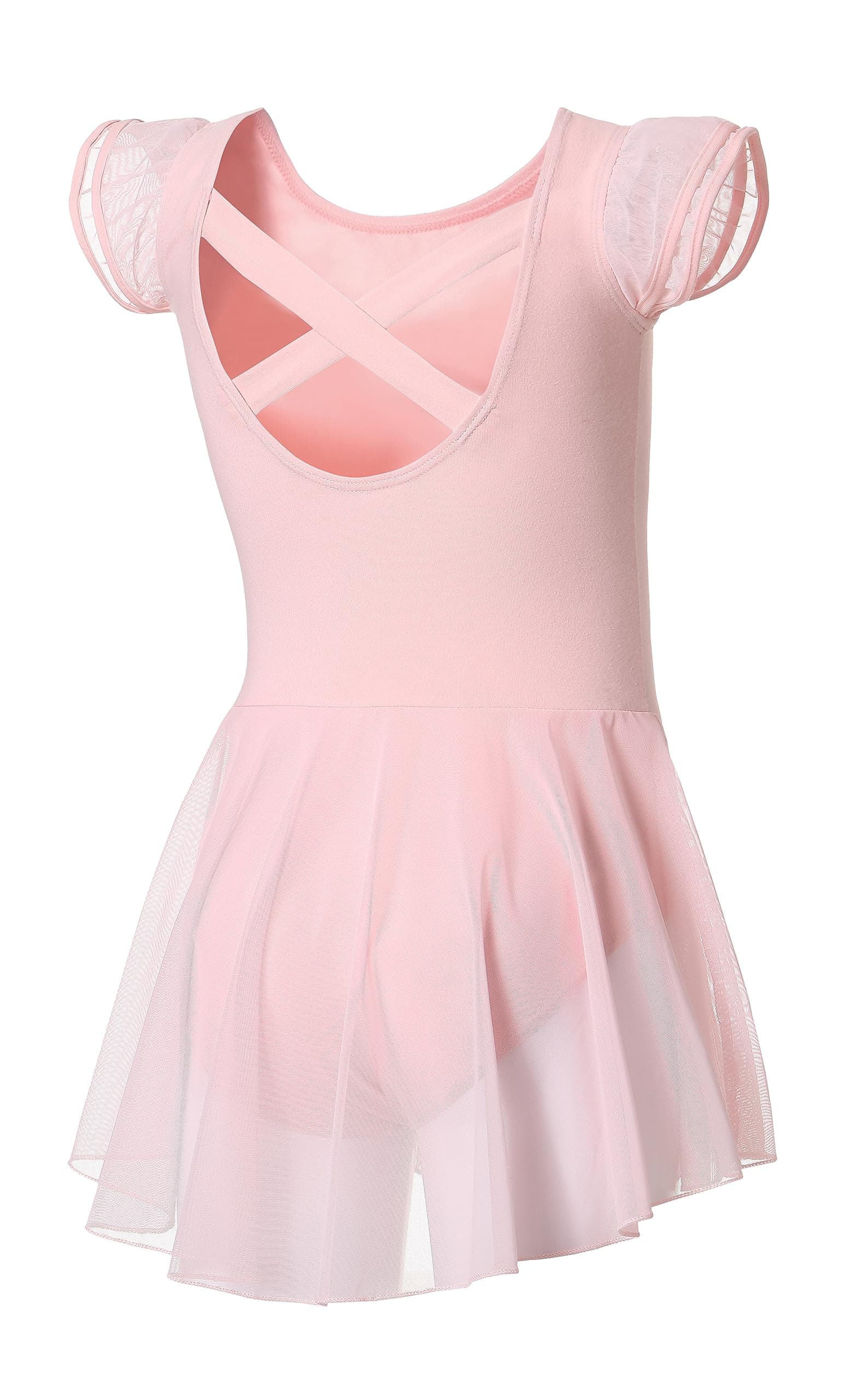 Girls Ballet Leotards with Skirt and Flutter Sleeves