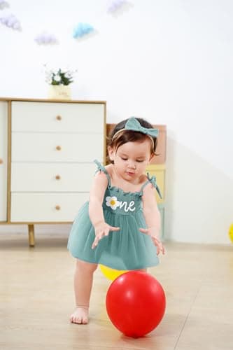 TITKKOP Baby Girl 1st Birthday Tulle Romper Sleeveless Bodysuit Cake Smash Outfits