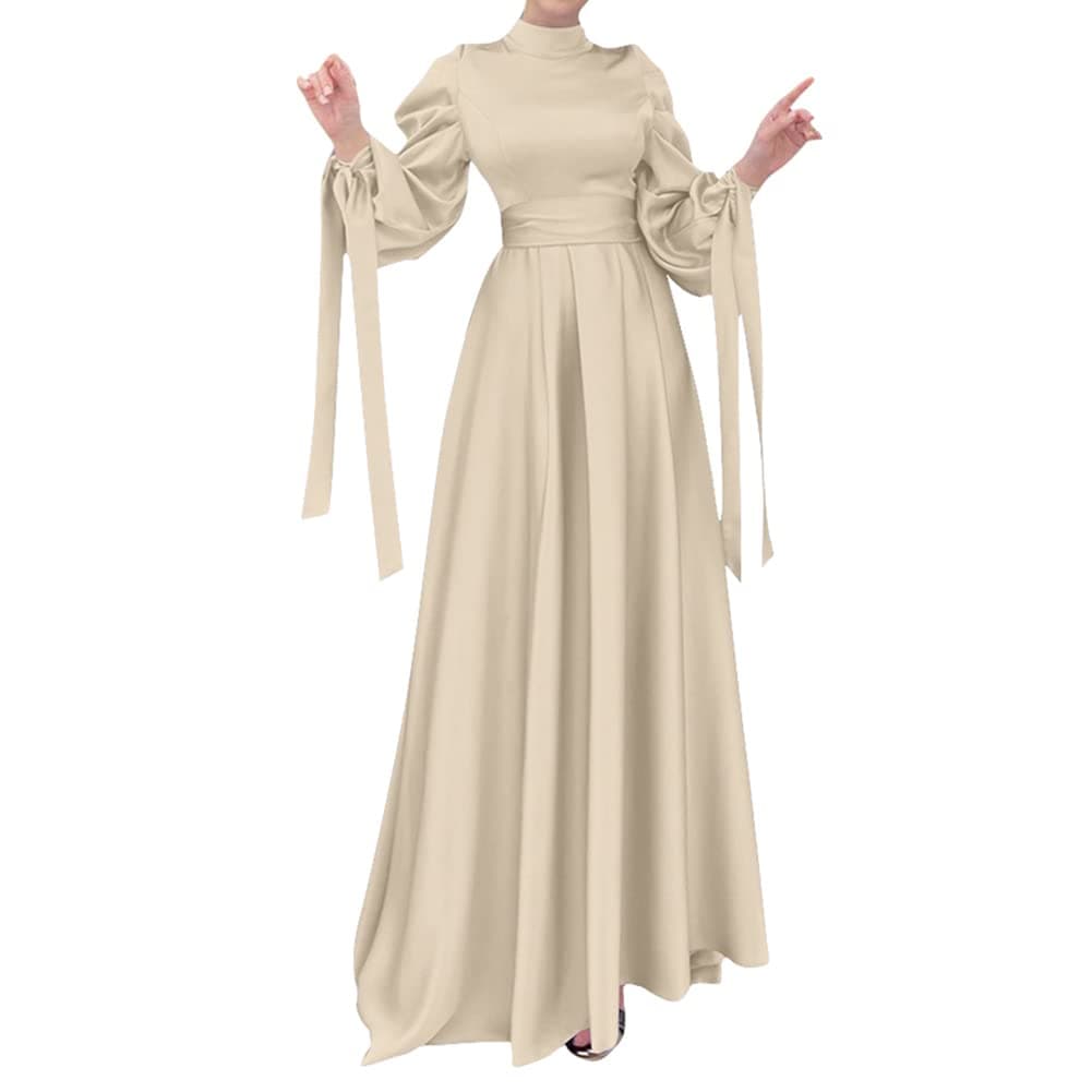 OBEEII Women's Loose Full Cover Satin Abaya Kaftan Abayas S-XXL