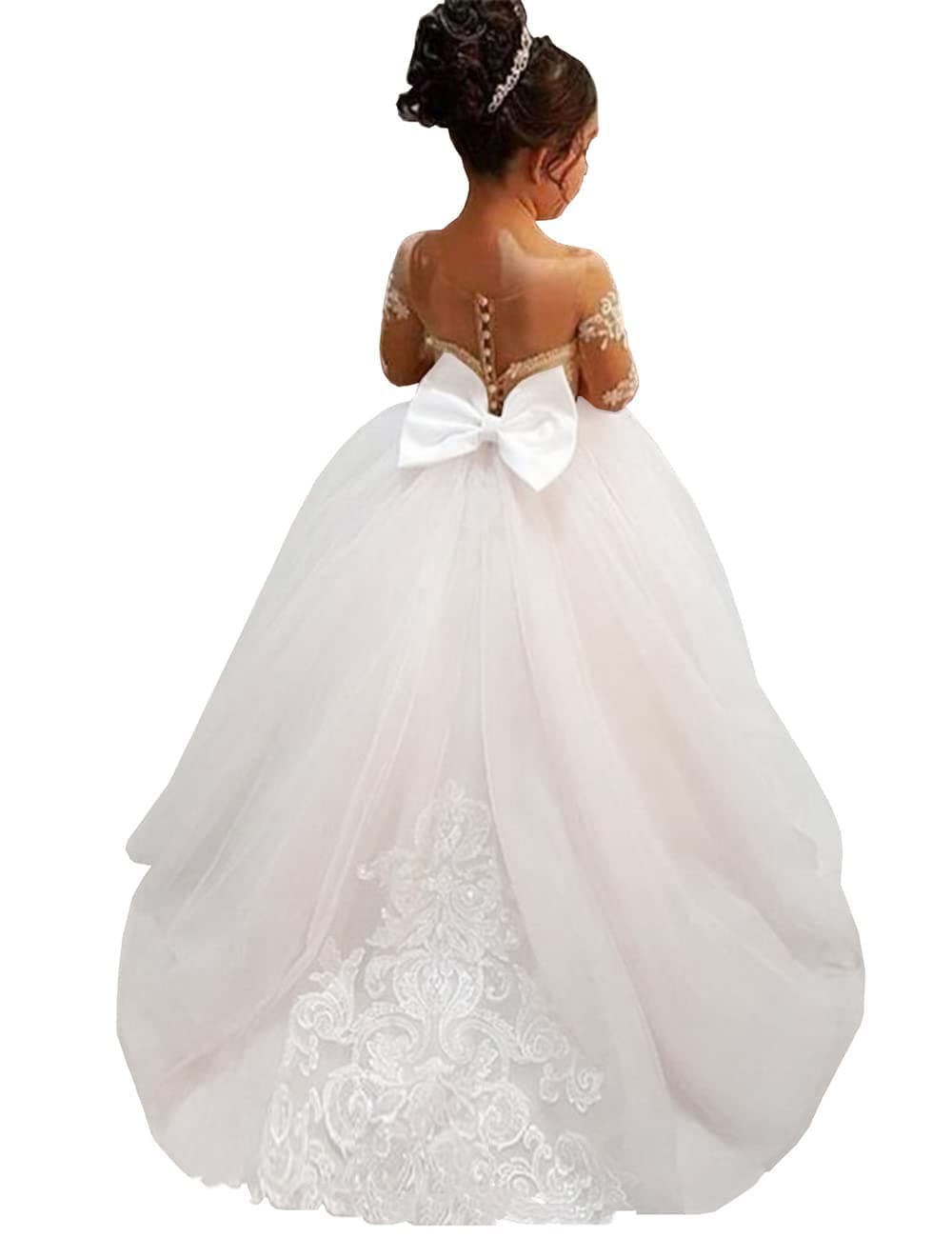 Lovely Lace Flower Girls Dresses for Kids' First Communion, Wedding, Pageant and Ball Gown