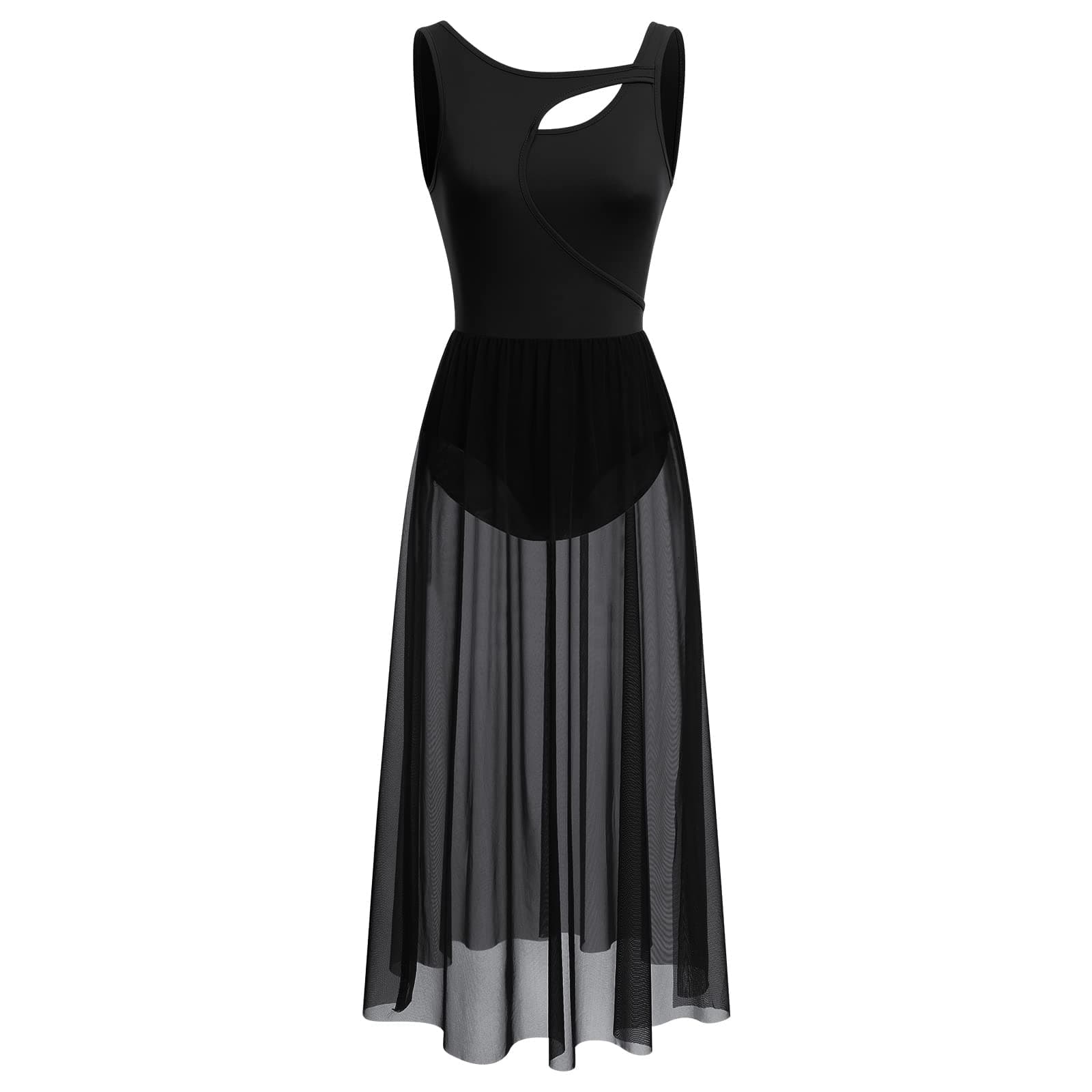 Lyrical Dance Costumes for Women: Sleeveless Mesh Tulle Maxi Dress - XS-XL