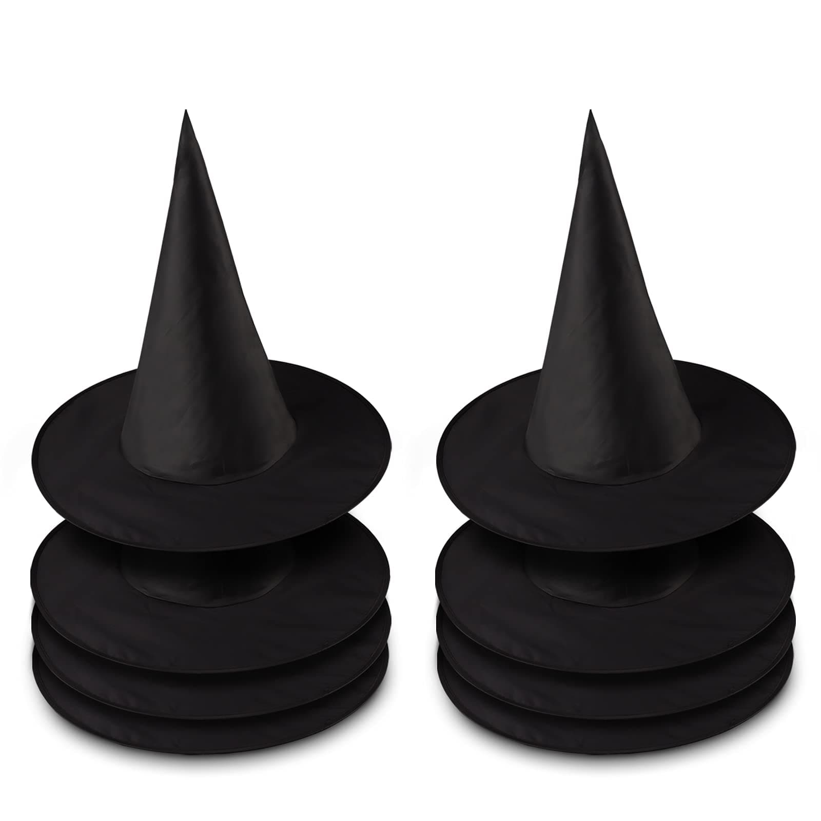 Halloween Black Witch Hat Decorations 8 Pack for Costume Accessory