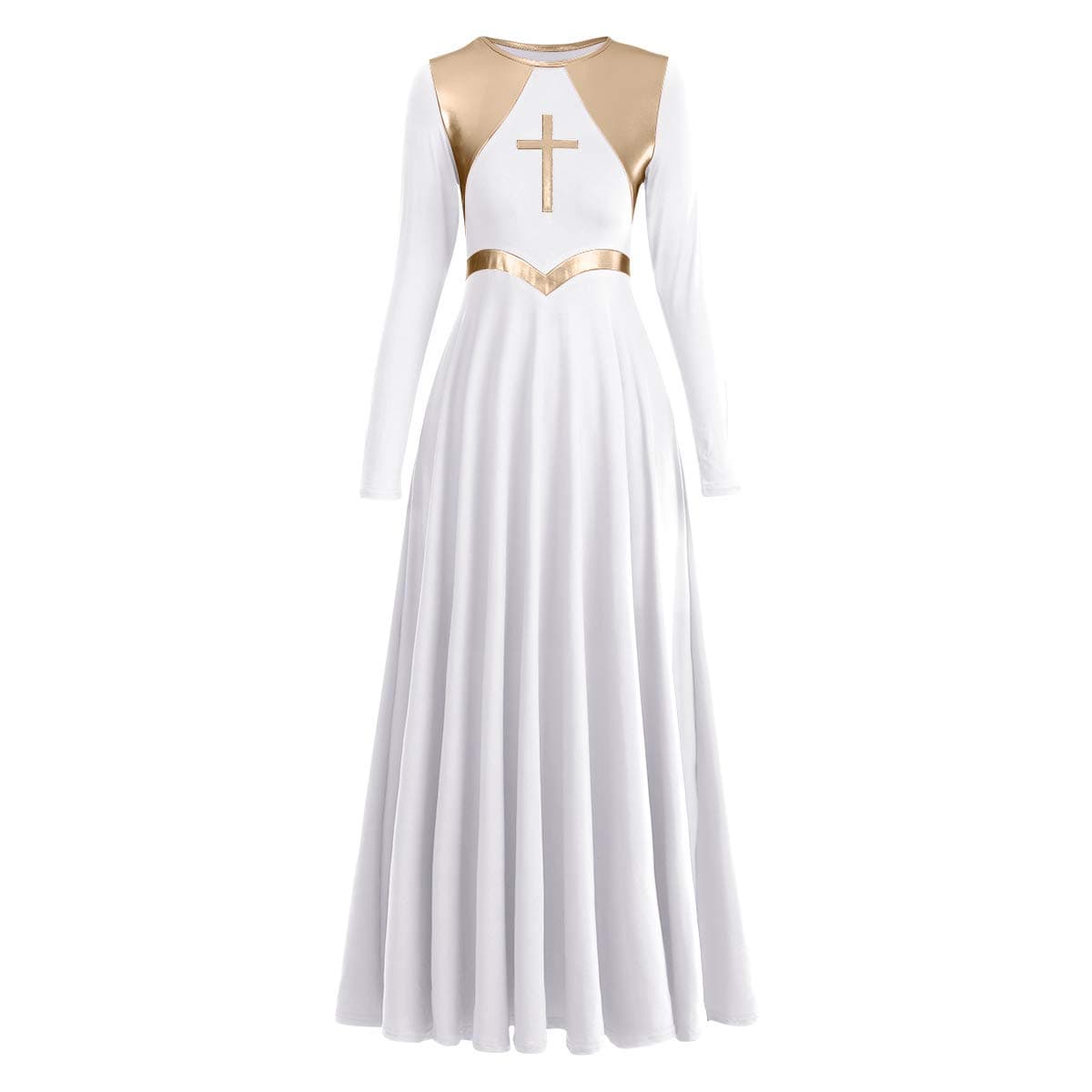 IBAKOM Women's Liturgical Praise Dance Dress Loose Fit Long Sleeve