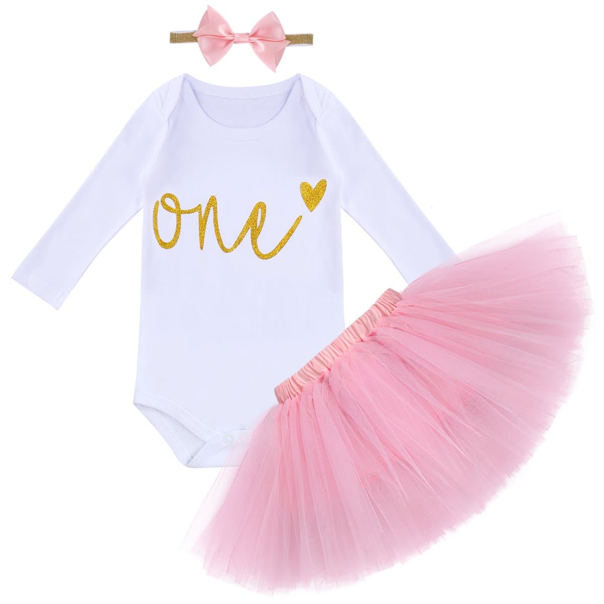 Baby Girl's 1st 2nd Birthday Cake Smash Outfit Set