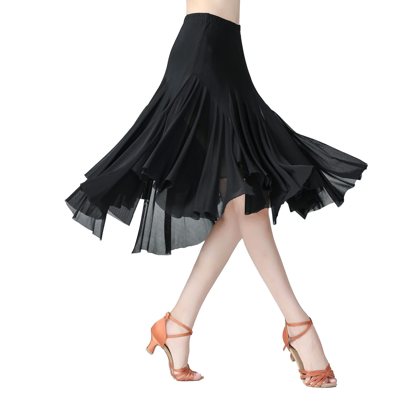 ODASDO Women's Ballroom Dance Skirt for Latin & Swing