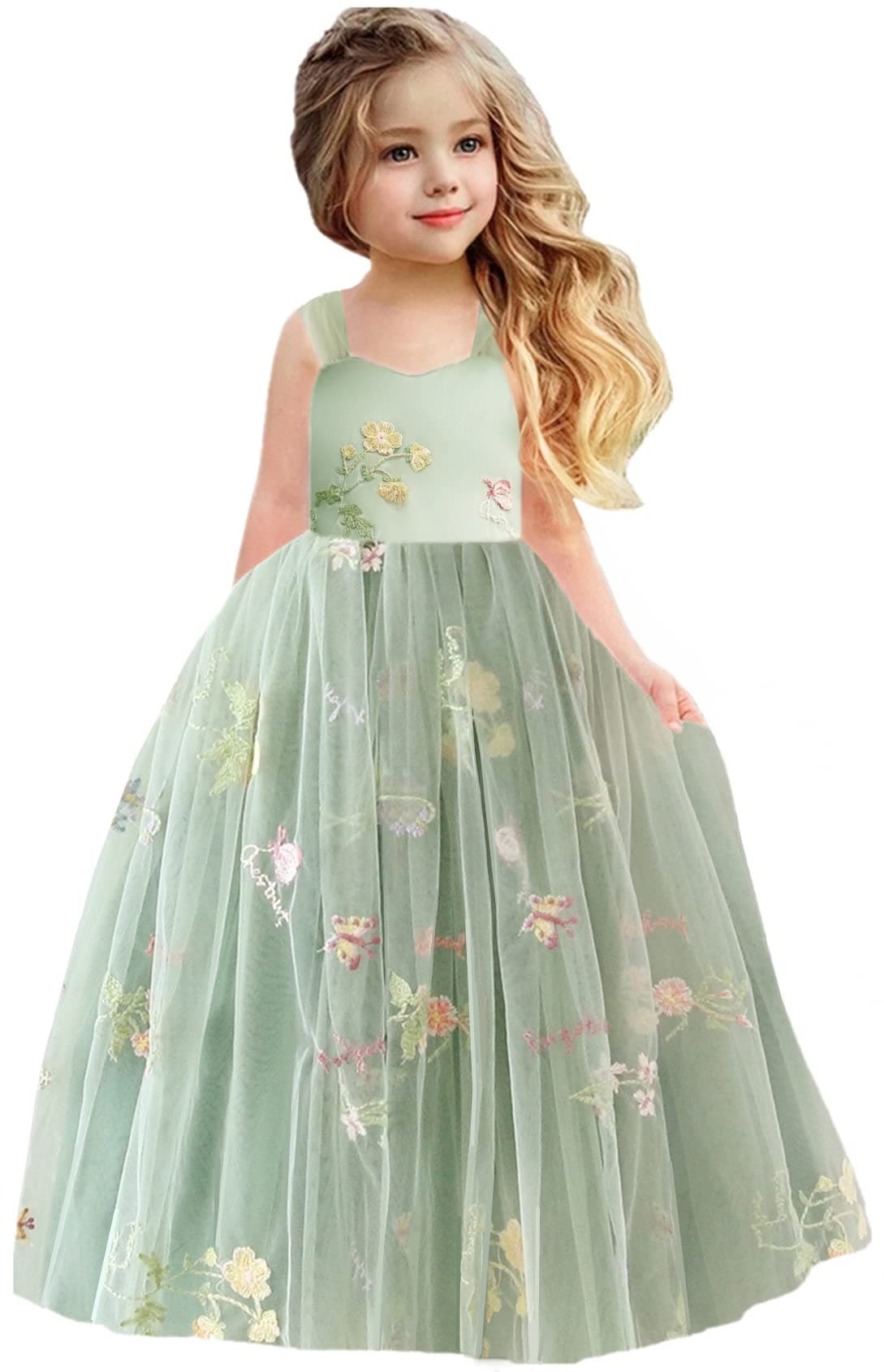 2Bunnies Girl Enchanted Floral Lace A-Line Garden Party Dress