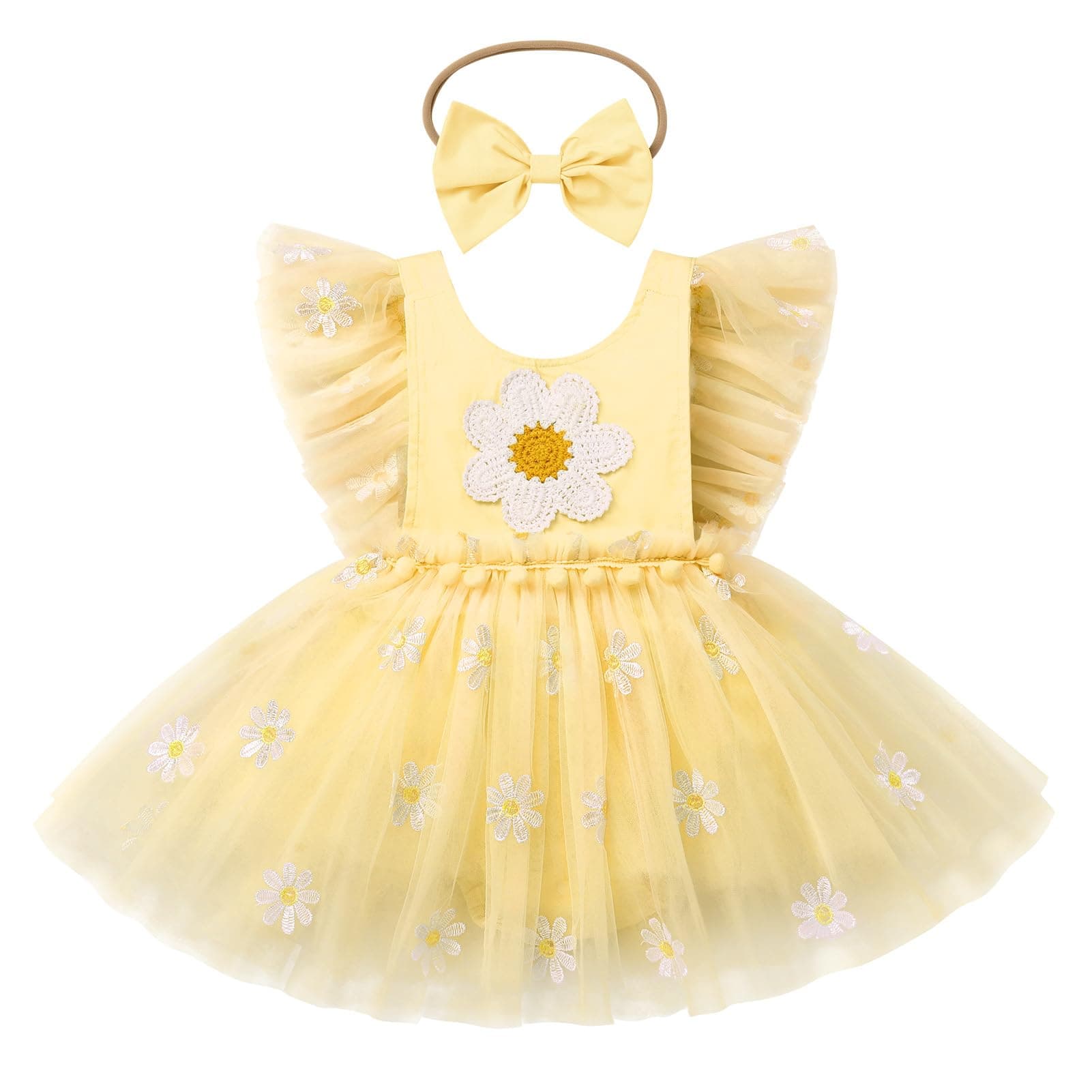 Infant Baby Girls Strawberry Flower Flutter Sleeve Romper Dress Outfits