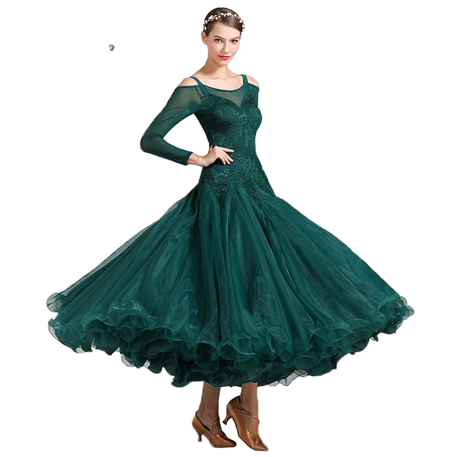 ORIDOOR Luxurious Lace Ballroom Dance Competition Dress