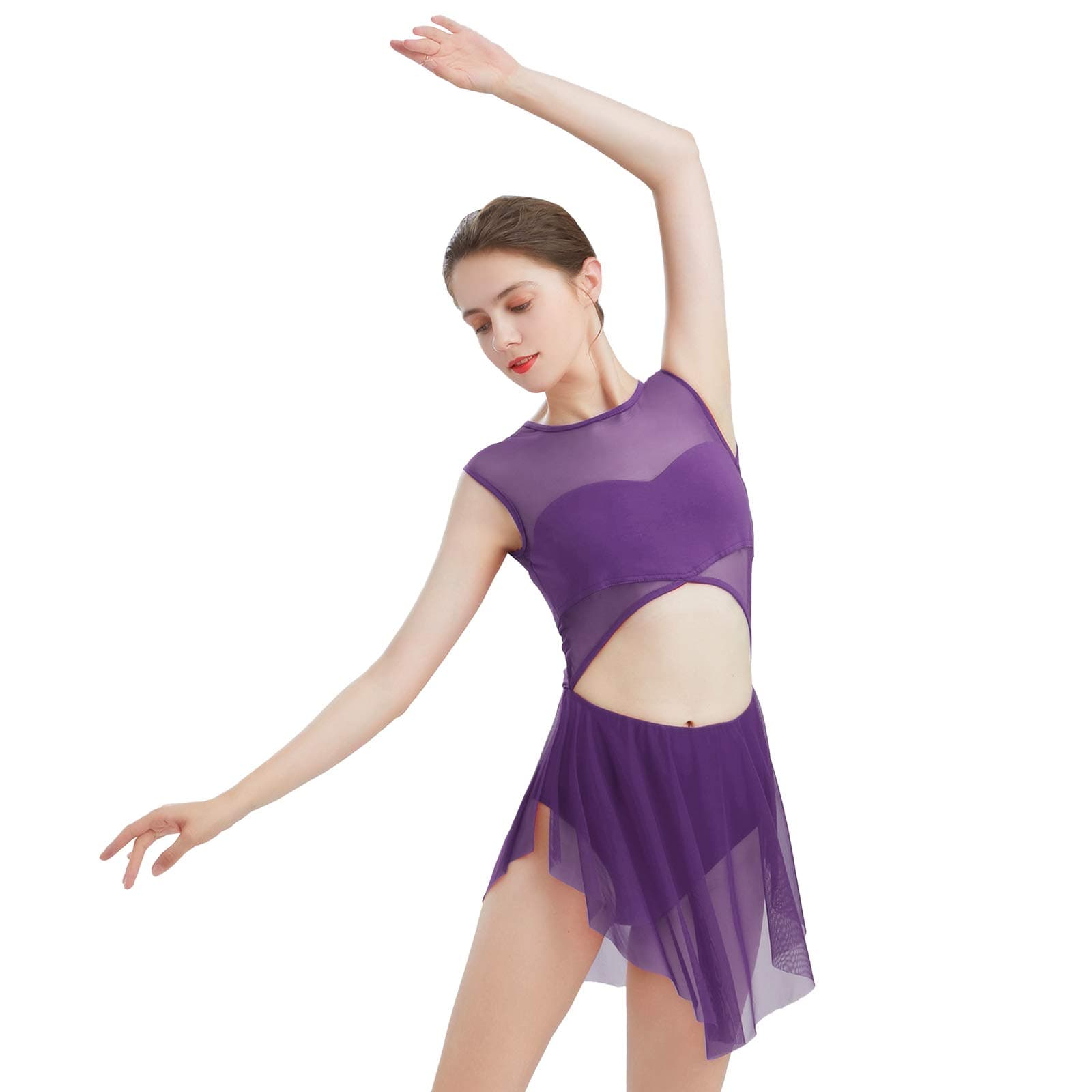 Women's Lyrical Dance Bodysuit with Cut Out Front