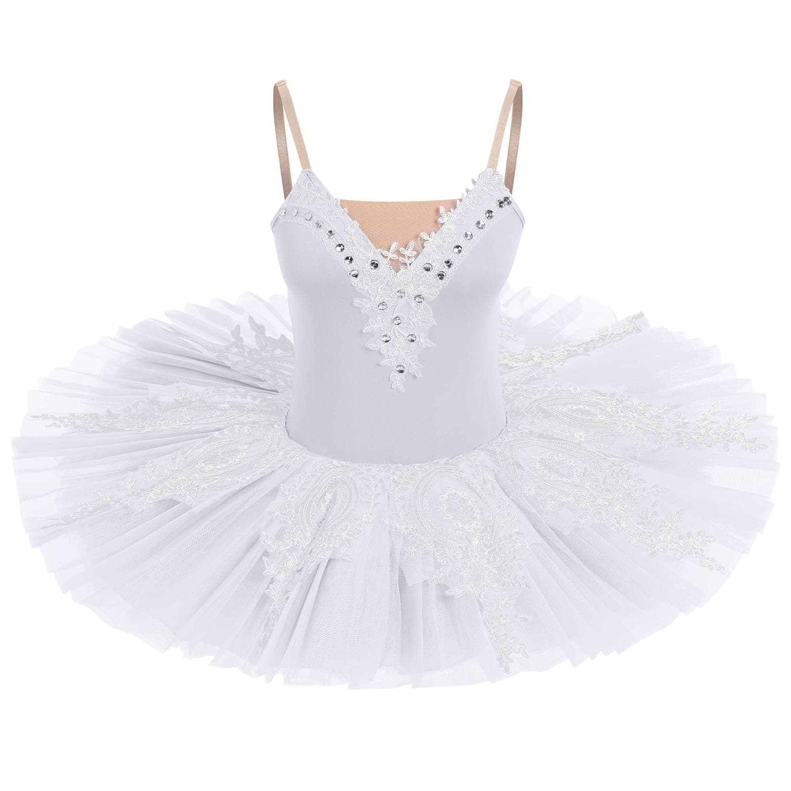 Professional Women's Swan Lake Ballet Dance Platter Tutu Dress Organdy Performancewear