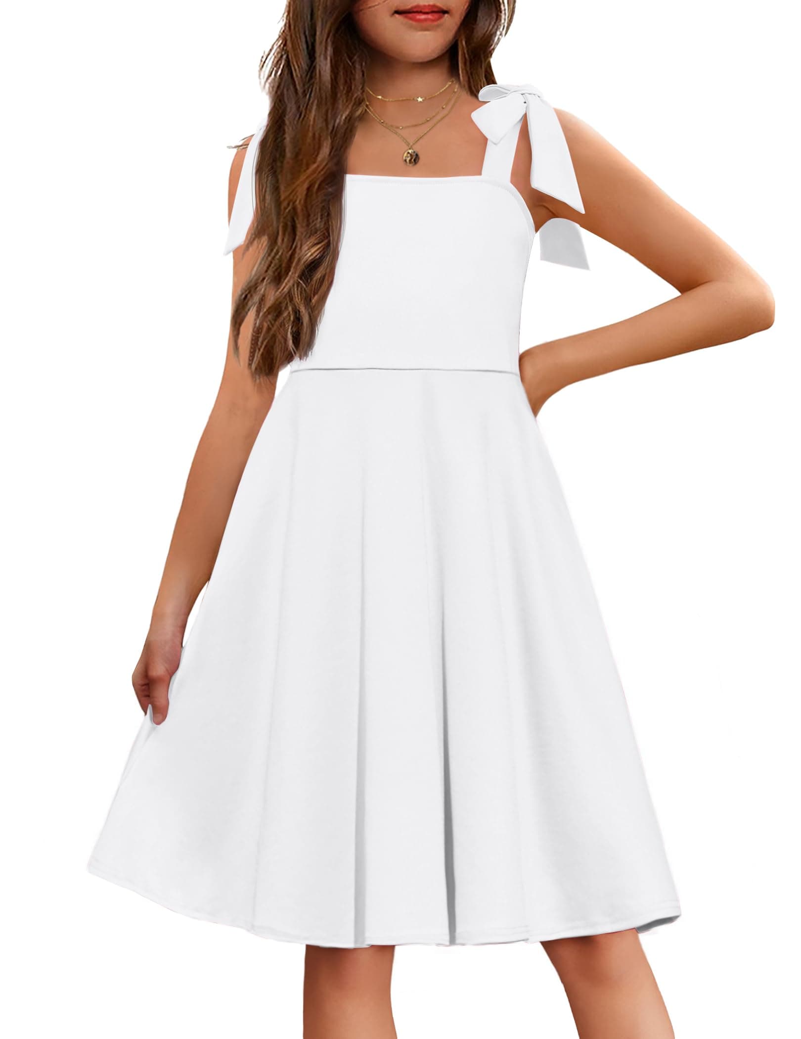 Arshiner Girls' Summer Swing Formal Party Dresses with Pockets 6-11 Years
