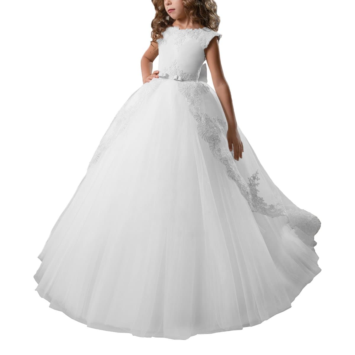 ABAO SISTER Lace Puffy Tulle Flower Girl Dress for Pageant