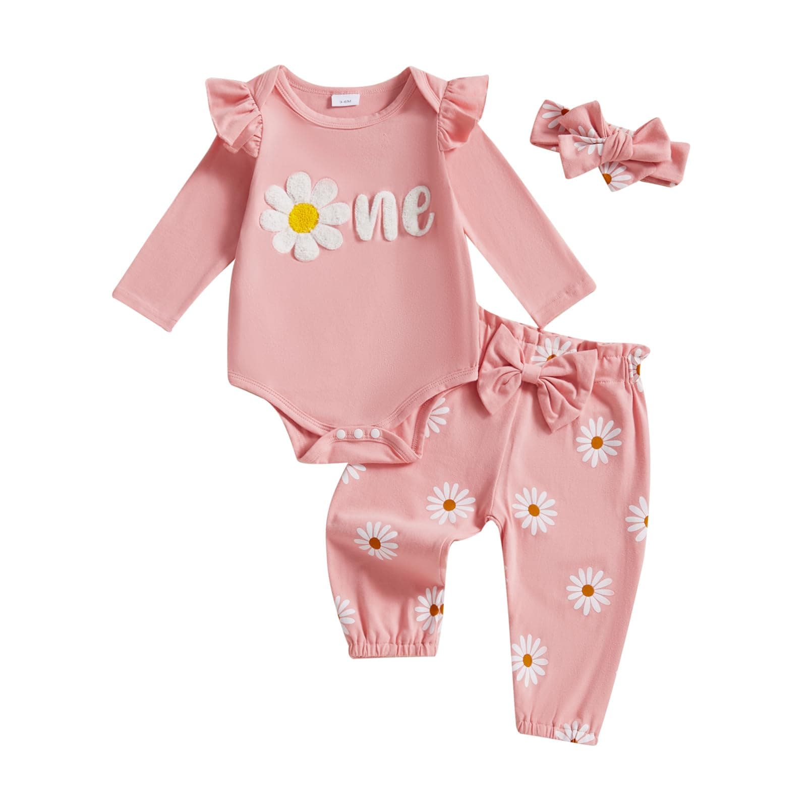 Cevoerf Baby Girl Daisy Theme Birthday Outfit Set