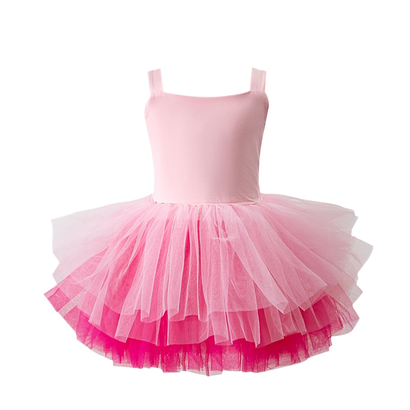 KARETT Girls Ballet Tutu Dress for Toddlers, V-Neck Leotard Outfit, Ages 1-7