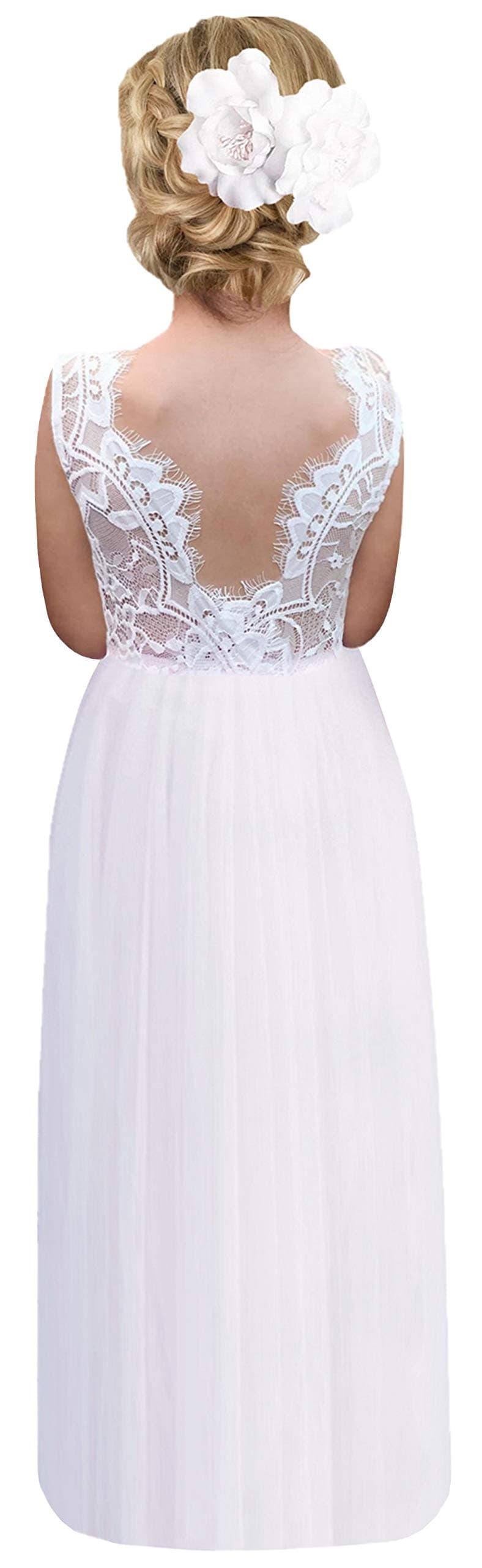 2Bunnies Girl's Rose Lace Back A-Line Tutu Party Dress