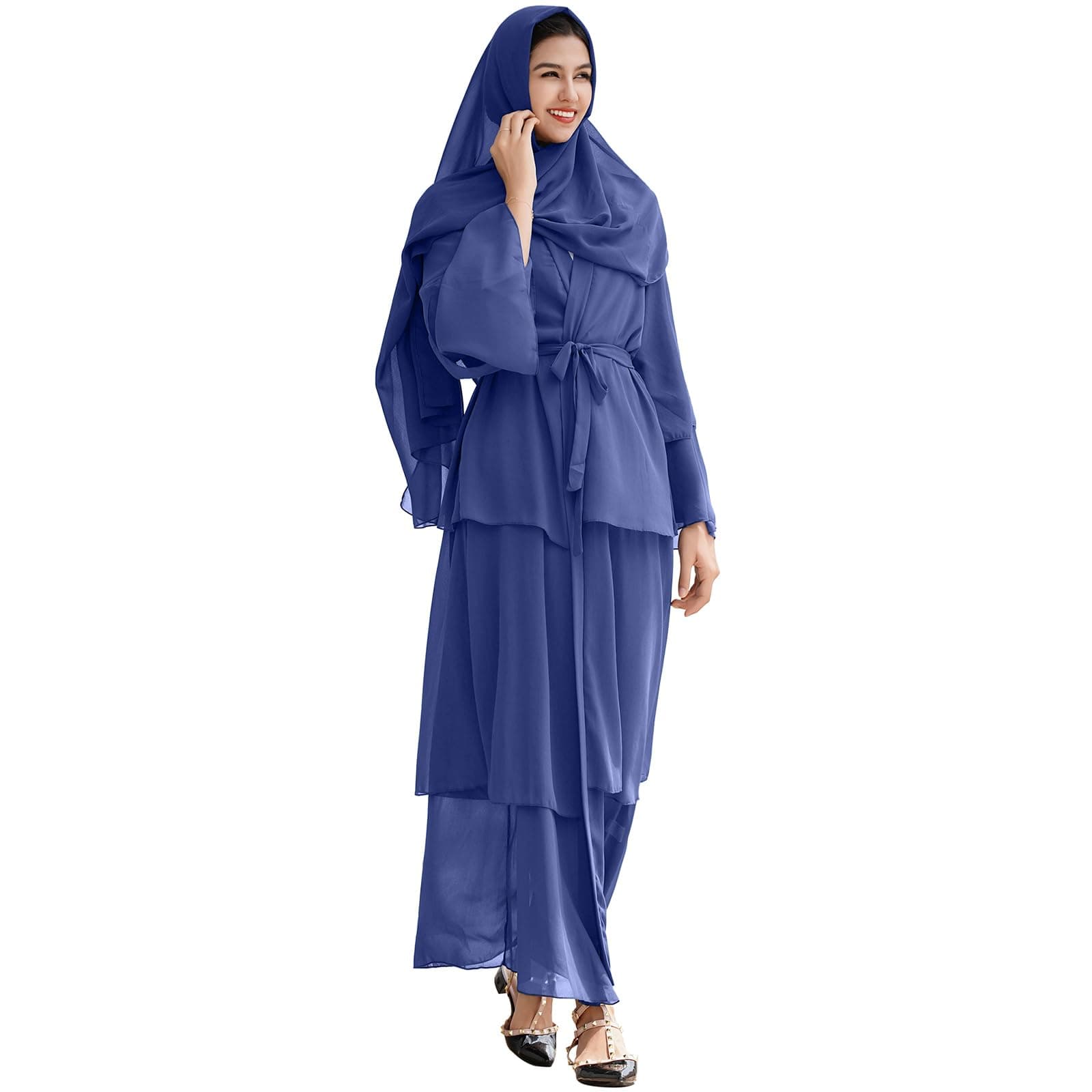 ODASDO Chiffon Abaya Dress for Muslim Women