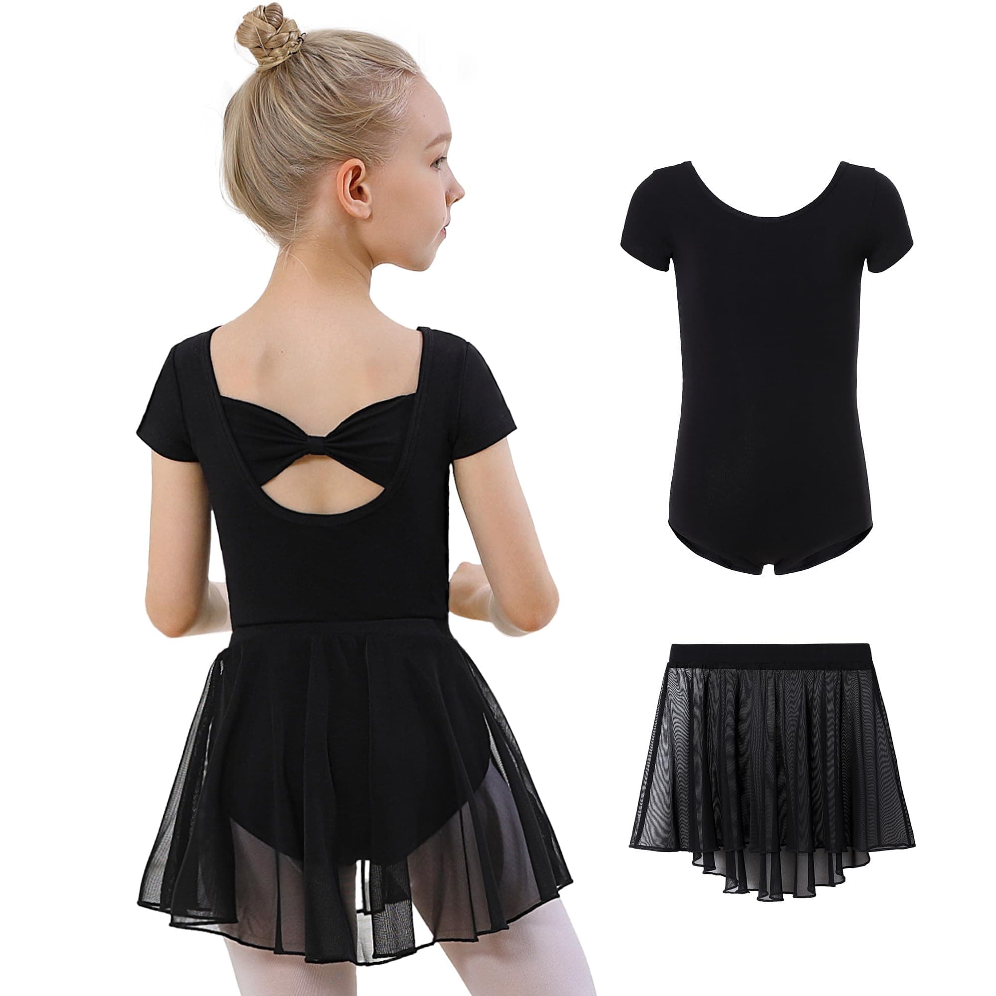 DIPUG Girls' Ballet Leotards with Removable Skirt & Toddler Dance Dress