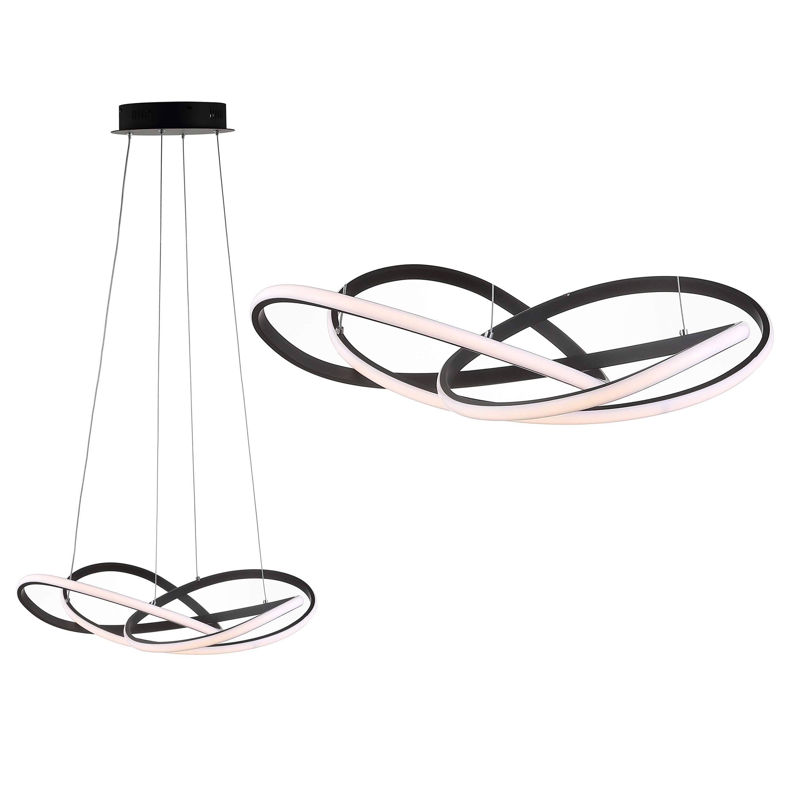 Jonathan Y JYL7219A Alexia 25" Black Dimmable Contemporary Pendant LED Dining Room Kitchen