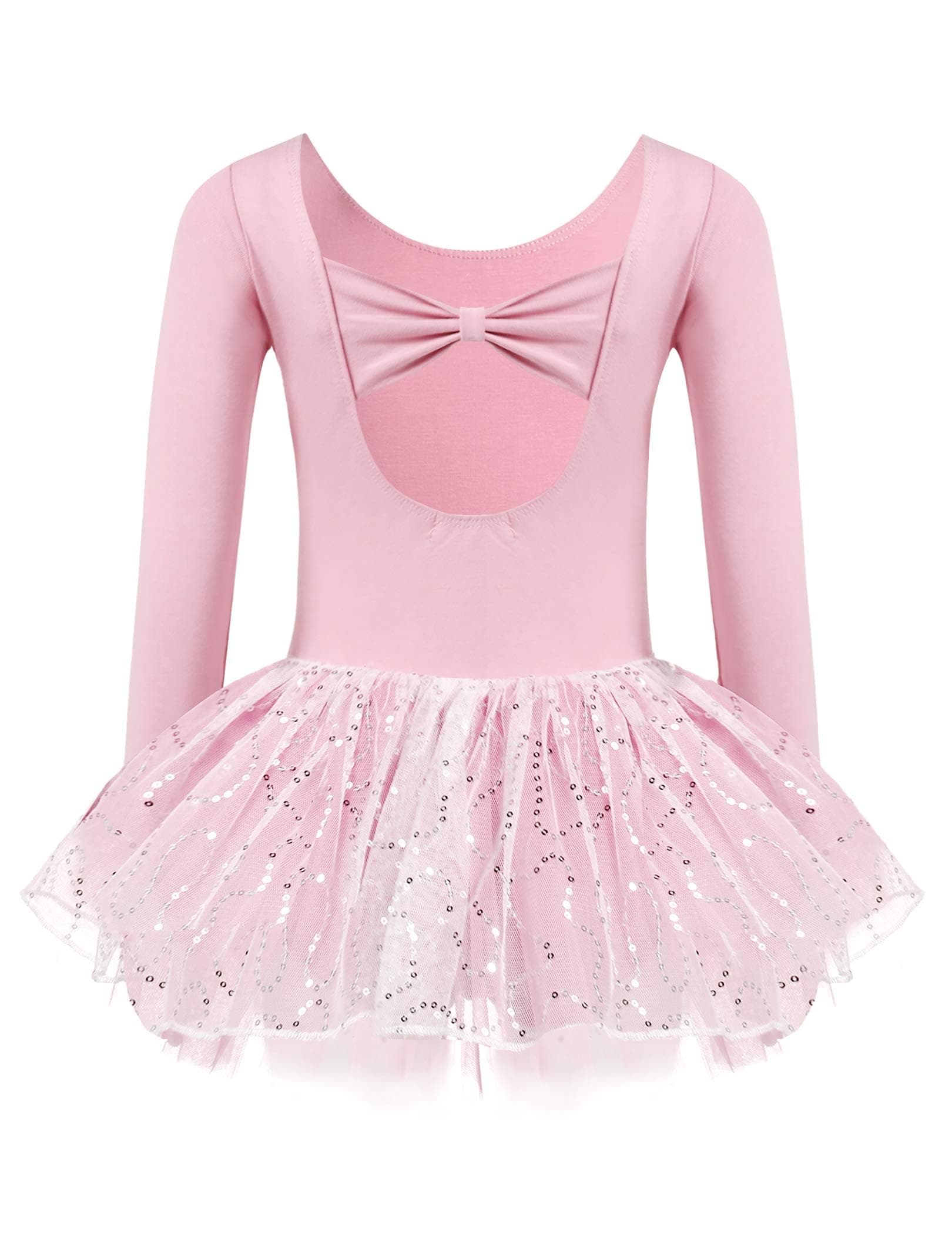 Zaclotre Girls Ballet Long Sleeve Leotards with Tutu Skirt Dance Dress