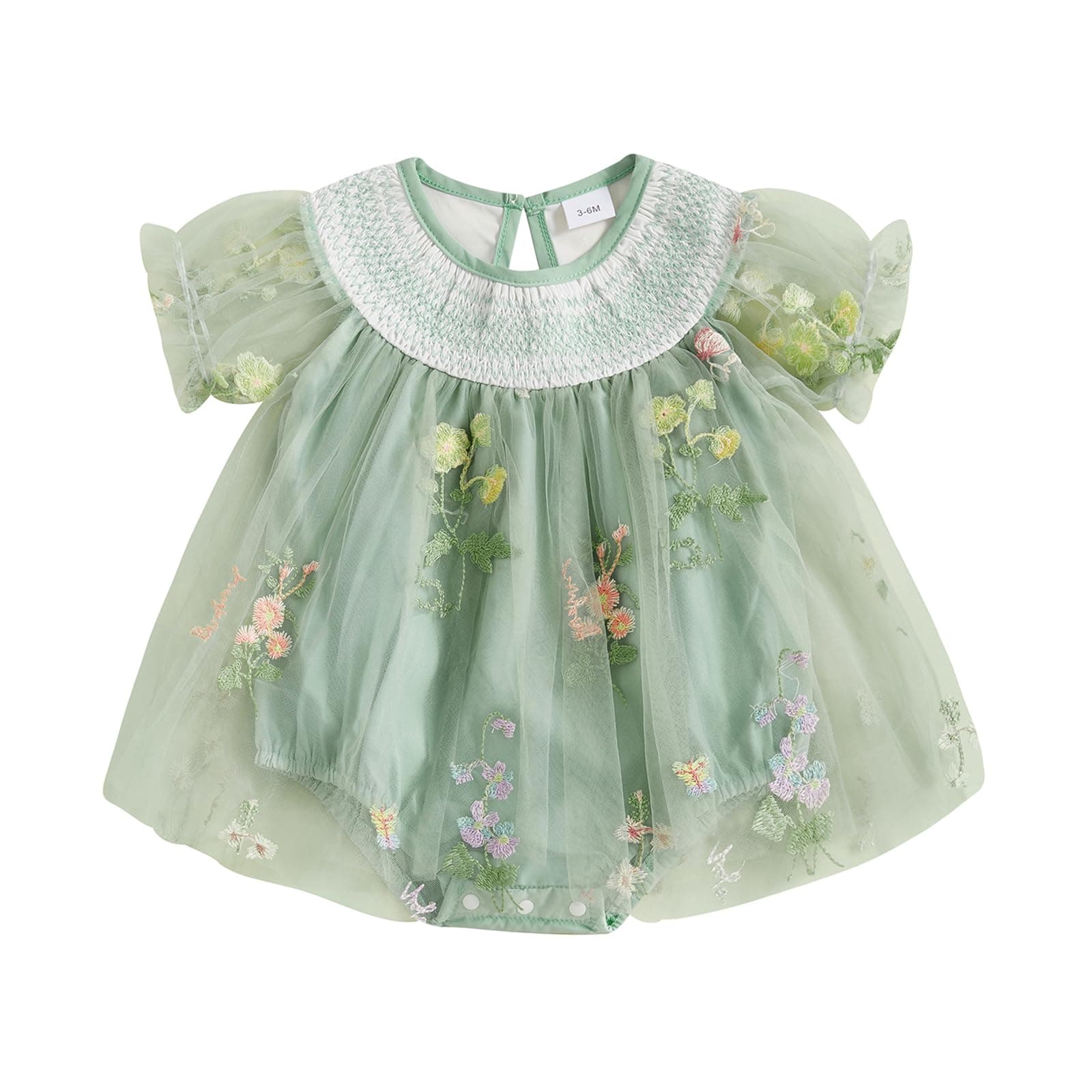 MA&BABY Embroidered Flower Tutu Dress for Baby Girls Party & Holiday