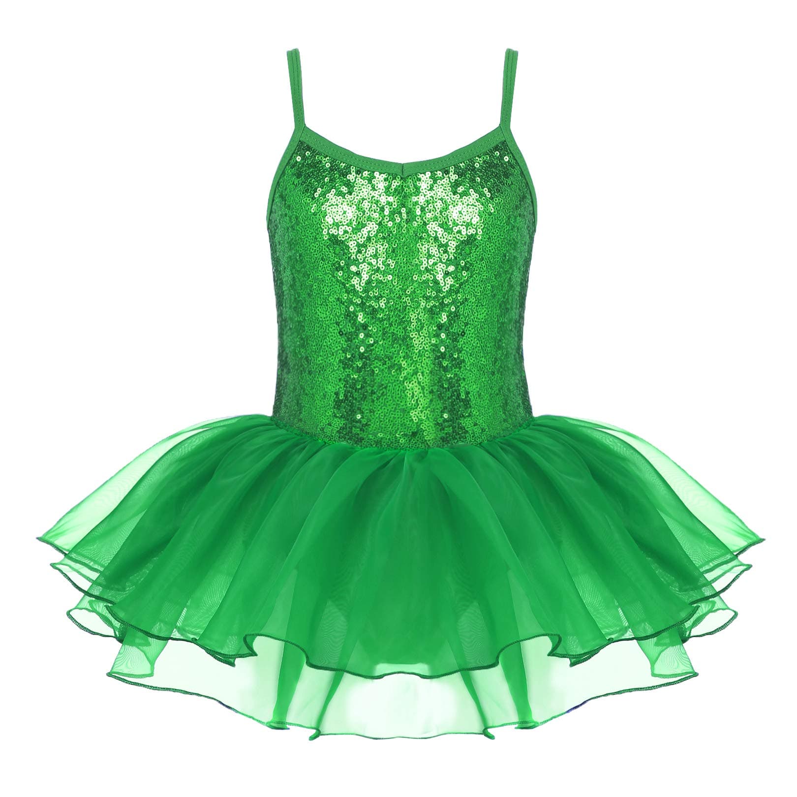 Sparkly Sequin Leotard Tutu Dress for Little Girls Ballet Dance Outfit